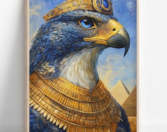 エジプト神ホルスのプリント、ホルスの壁アート、古代エジプト神話の
