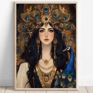 Hera Wall Art, Greek Goddess of Marriage and Queenship, Mythology Inspired Print, Divine Feminine Decor, Greek Mythology Poster