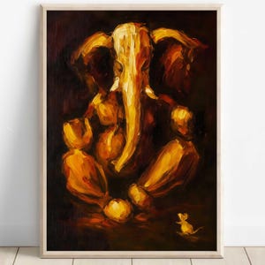 Ganesh Abstract Wall Art, Lord Ganesh, Ganesha, Hindu God Wall Art, Indian God, Poster Print, Canvas, Ganesh Digital Print