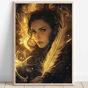 Brigid Celtic Goddess Wall Art, Irish Mythology Print, Goddess of Fire and Forge, Celtic Tonalism Decor, Sacred Feminine Pagan Artwork