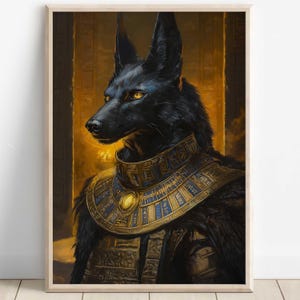 Egyptian God Anubis Print, Anubis Wall Art, Ancient Egyptian Mythology Decor, Jackal God of the Afterlife Artwork, Egyptian Art Print