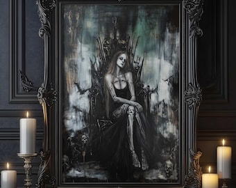Hel Wall Art, Norse Mythology Decor, Viking Goddess Artwork, Goddess of Death Poster, Nordic Wall Art, Hel in Helheim, Norse Home Decor