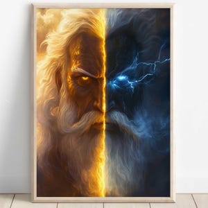 Zeus Wall Art, King of the gods, Greek gods poster, Greek god decor, Greek gods wall art, Greek mythology, Greek god Zeus art