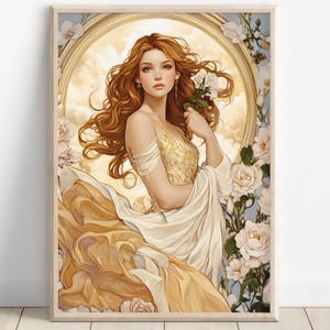 Aphrodite Wall Art, Greek Goddess of Beauty Print, Divine Feminine Decor, Ancient Greece-Inspired Painting, Greek Mythology Poster