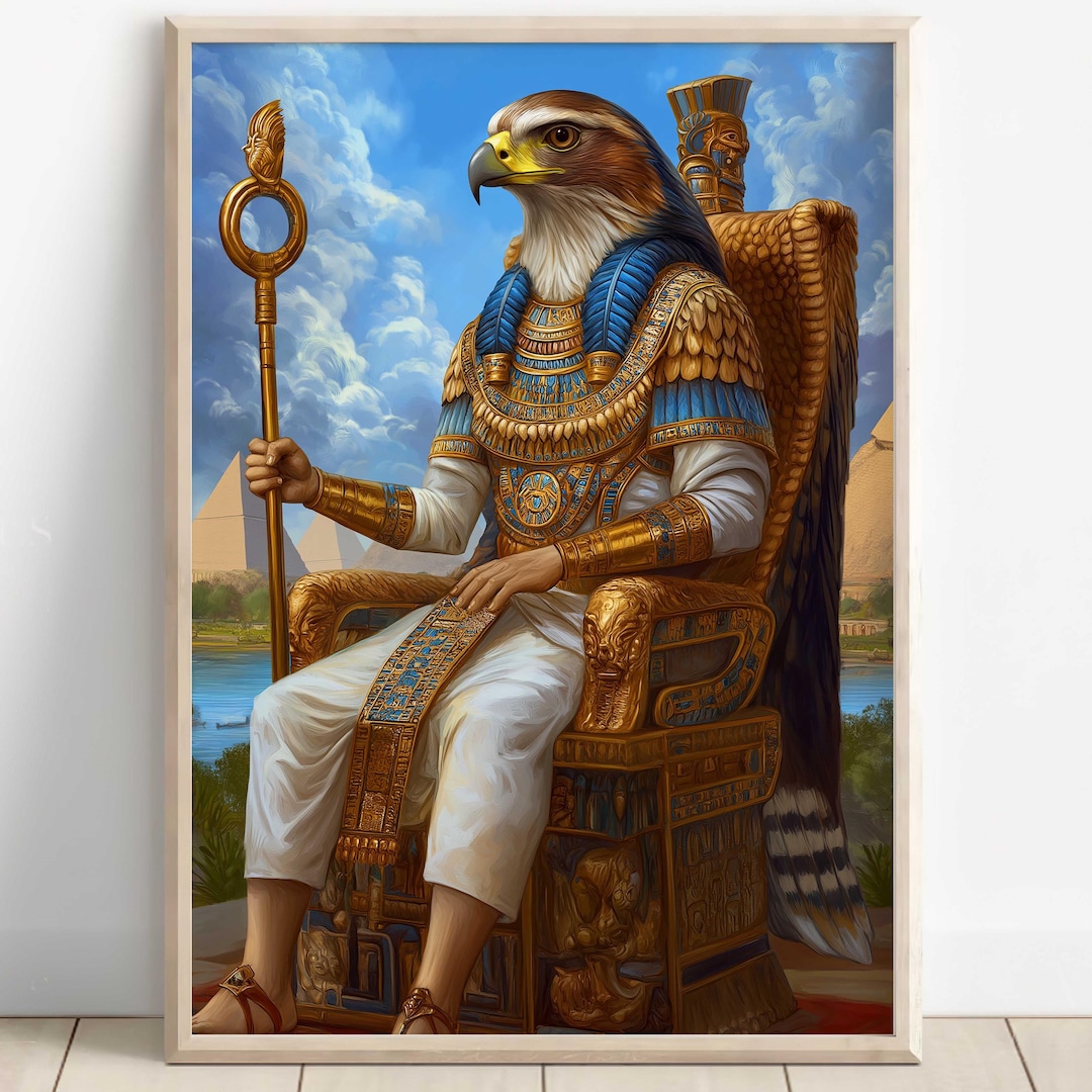 エジプト神ホルスのプリント、ホルスの壁アート、古代エジプト神話の