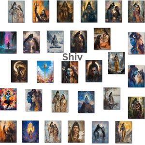140 Hindu Gods Paintings Digital Pack Vol 1, Lakshmi, Saraswati, Krishna, Shiv, Kali, Hanuman, Ram, Vishnu, Durga, Brahma, Instant download image 7