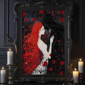 Persephone und Hades Wandkunst, Liebe in der Dunkelheit, griechische Mythologie Druck, Griechische Göttin Poster, Mythologie Dekor, Göttliche Kunst, Hades Poster