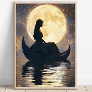 Galene Wall Art, Greek Goddess of Calm Waters, Art Nouveau, Mythology Print, Divine Feminine Home Decor, Feminine Energy Artwork
