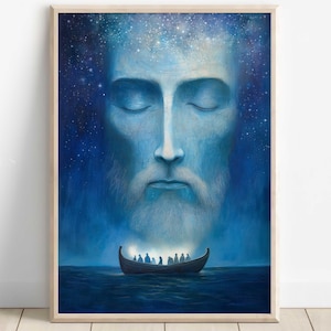 Manannán mac Lir Celtic God Wall Art, Irish Mythology Print, God of the Sea and Beyond, Celtic Tonalism Decor, Celtic Spiritual Artwork