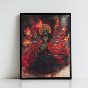 Kali, Diosa Kali, Kali Maa, Diosa Hindú Kali, Arte kali, Kali Mata, Arte de pared de la diosa hindú, Diosa, Dios hindú, Impresión de póster, Lienzo