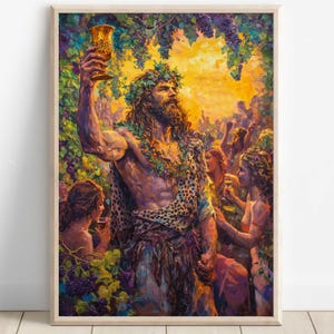 Dionysus Wall Art, God of wine, festivity, and theater, Greek gods poster, Greek god decor, Greek gods wall art, Greek god Dionysus Art