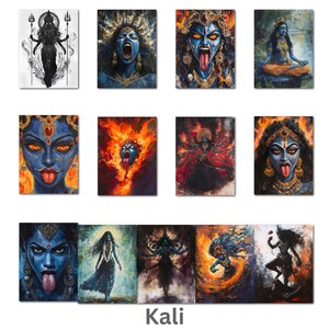 140 Hindu Gods Paintings Digital Pack Vol 1, Lakshmi, Saraswati, Krishna, Shiv, Kali, Hanuman, Ram, Vishnu, Durga, Brahma, Instant download image 3