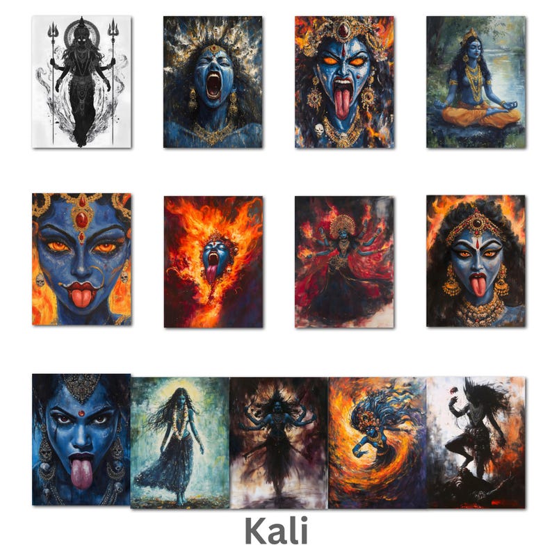 140 Hindu Gods Paintings Digital Pack Vol 1, Lakshmi, Saraswati, Krishna, Shiv, Kali, Hanuman, Ram, Vishnu, Durga, Brahma, Instant download image 3