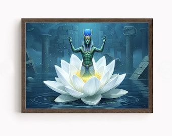 Egyptian God Osiris Print, Osiris Wall Art, Ancient Egyptian Mythology Decor, God of the Afterlife Artwork, Egyptian Art Print