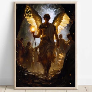 Hermes Wall Art, Messenger of the gods, commerce, thieves, Greek gods poster, Greek god decor, Greek gods wall art, Greek god Hermes art
