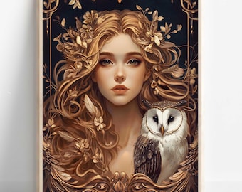 Athena Wall Art, Goddess Athena Canvas, Greek Goddess of the War, Greek Mythology Poster, Ancient Greece Poster, Divine Feminine Decor