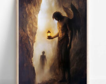 Arte mural de Hermes, Mensajero de los dioses, comercio, ladrones, póster de dioses griegos, decoración de dioses griegos, arte mural de dioses griegos, arte del dios griego Hermes