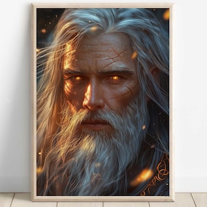 Dagda Celtic God Wall Art, Irish Mythology Print, God of Wisdom and Prosperity, Celtic Tonalism Decor, Ancient Celtic Spiritual Artwork