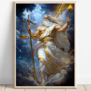 Zeus Wall Art, King of the gods, Greek gods poster, Greek god decor, Greek gods wall art, Greek mythology, Greek god Zeus art