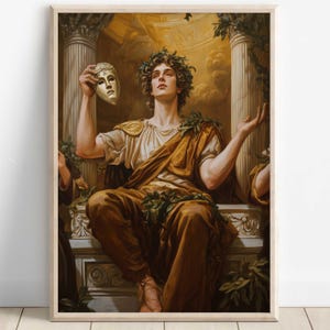 Dionysus Wall Art, God of wine, festivity, and theater, Greek gods poster, Greek god decor, Greek gods wall art, Greek god Dionysus Art