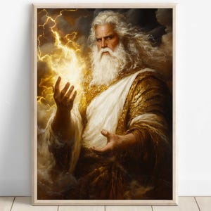 Zeus Wall Art, King of the gods, Greek gods poster, Greek god decor, Greek gods wall art, Greek mythology, Greek god Zeus art