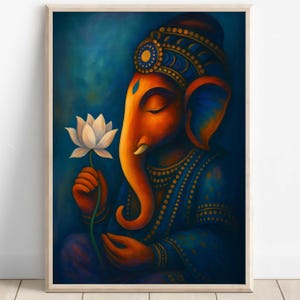 Ganesh Abstract Wall Art, Lord Ganesh, Ganesha, Hindu God Wall Art, Indian God, Poster Print, Canvas, Ganesh Digital Print
