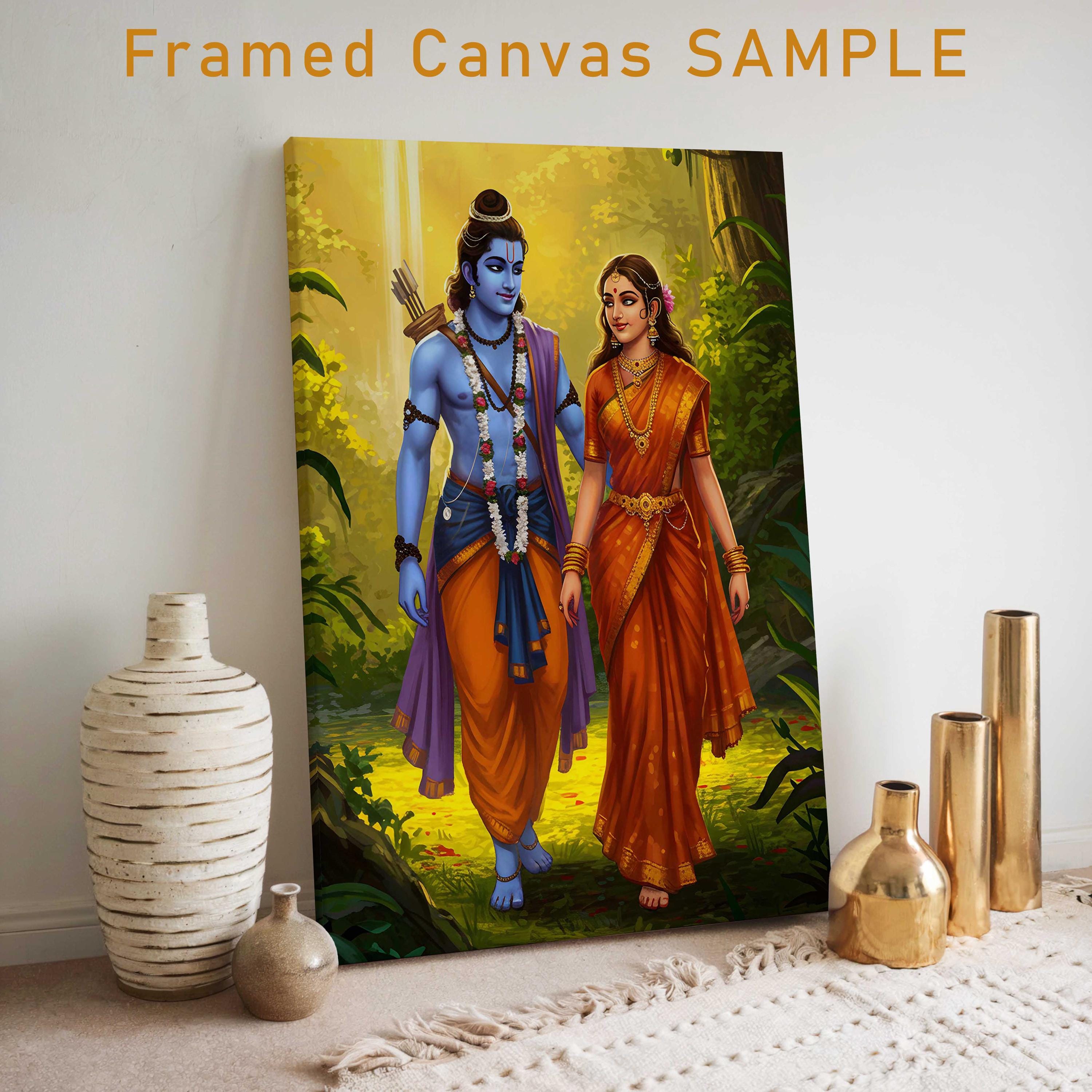 Ram and Sita, Lord Rama, Hindu God Wall Art, Ram, Rama, Indian God ...