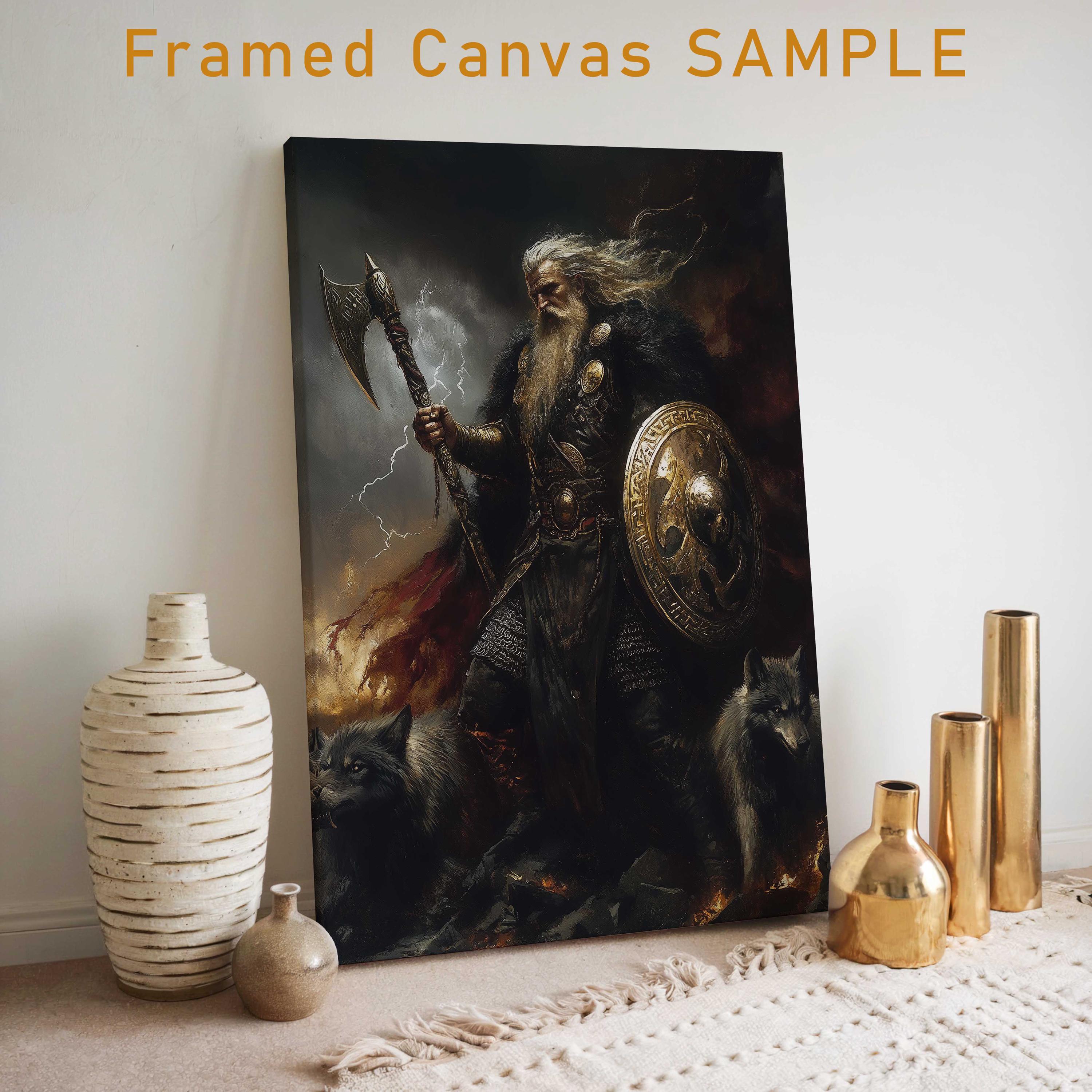 Odin Wall Art, Norse Mythology Decor, Viking God Artwork, All