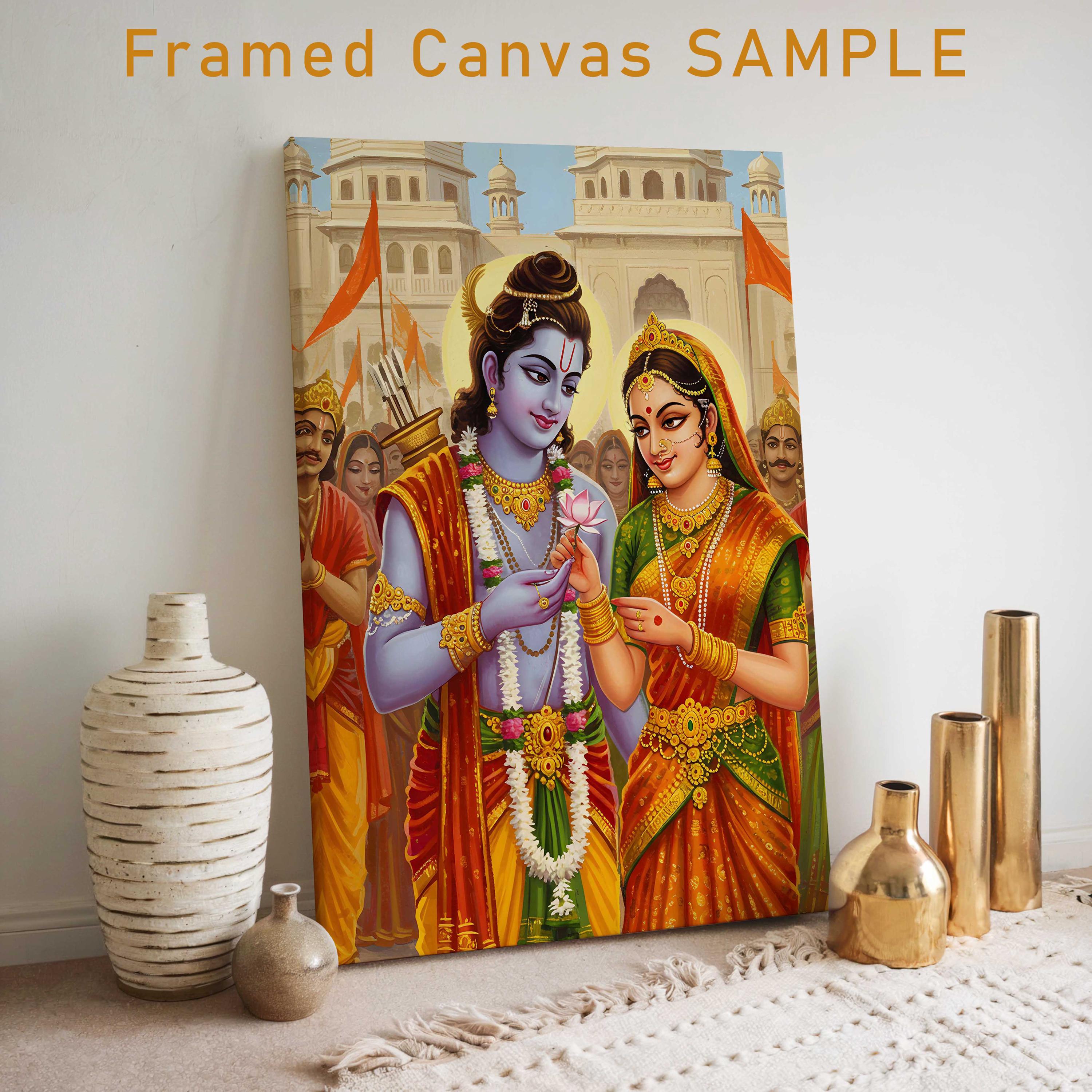 Ram and Sita, Lord Rama, Hindu God Wall Art, Ram, Rama, Indian God ...