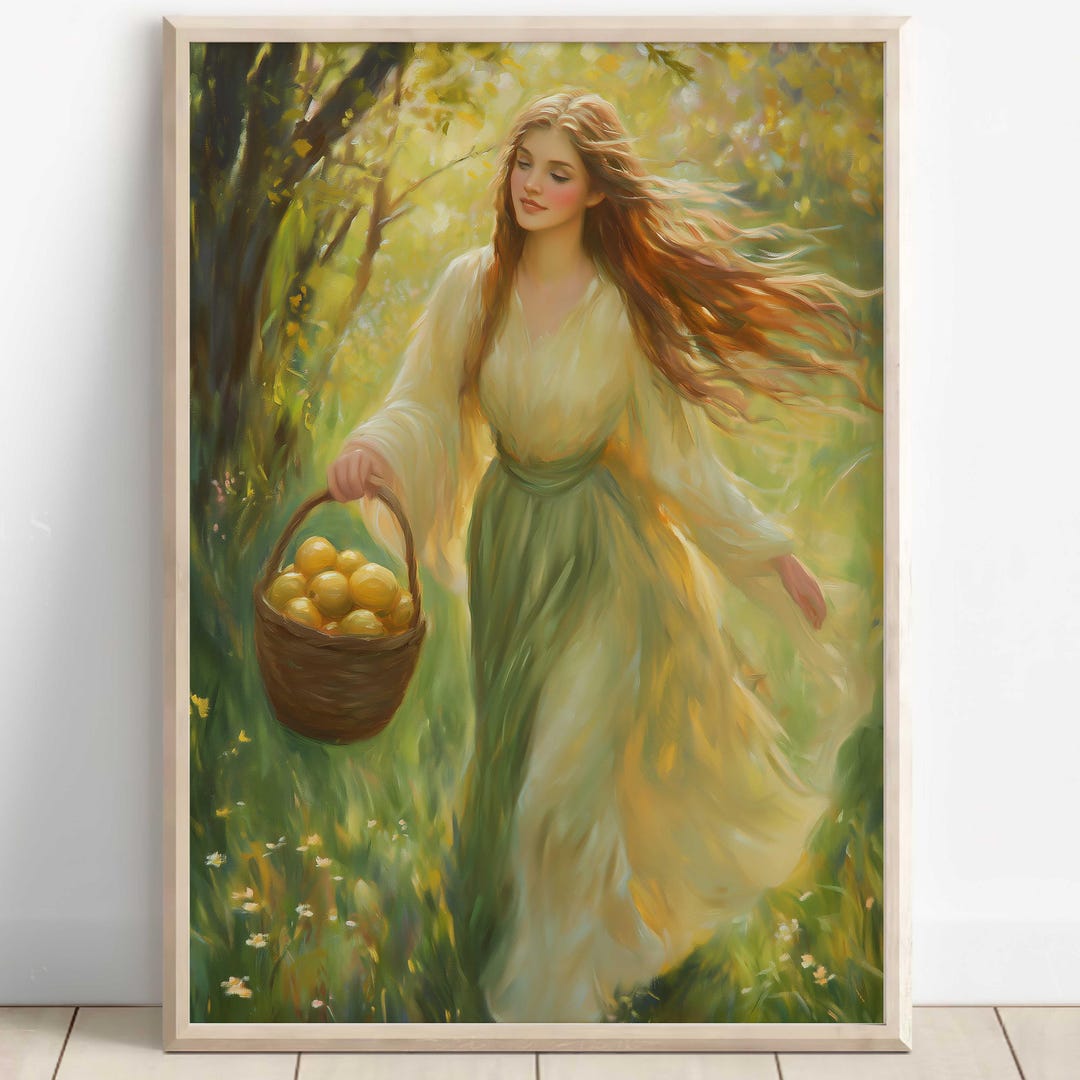 Idunn Wall Art, Norse Mythology Decor, Viking Goddess Artwork, Goddess ...