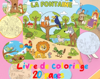 Coloring pages of Jean de La Fontaine's fables
