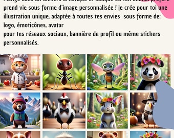 Your favorite animal's avatar, a fully personalized creation perfect for expressing your personality and enhancing your social profiles.