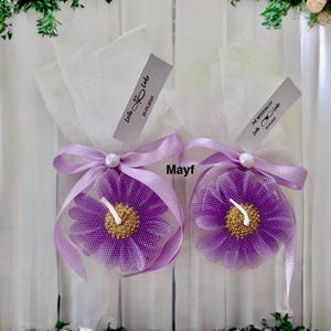 Candela profumata personalizzabile a forma di margherita per matrimonio, bomboniera per compleanno, baby shower, battesimo, matrimonio, damigella d'onore, regalo per gli ospiti, candela Nikkah.
