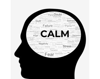 Calm Mind Silhouette Print: Mentale Gesundheit Achtsamkeit Kunst (Digitaler Download