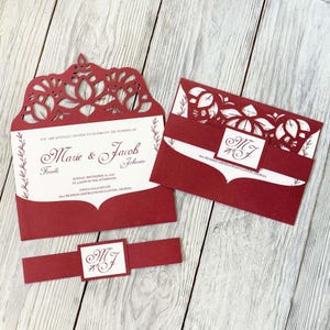 Cricut SVG Lotus Ornament Tasche Einladung Umschlag Vorlage 5x7 Bauchband, Papercut Hochzeitseinladung, Laser geschnittene Cameo-Dateien dxf pdf cdr ai
