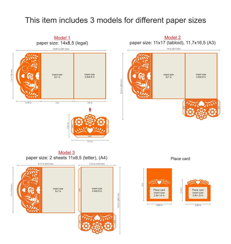 Svg Template Mexican Wedding Invitation Tri-fold 5x7 Senor-senorita ...