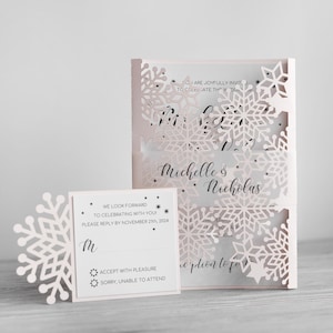 Template snowflake invitation svg, Winter invites gatefold, Cricut invitation christmas party laser cut, New Year&#39;s invite cameo dxf pdf cdr