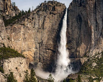 Yosemite Falls Photograph: Full Flowing Waterfall Wall Art