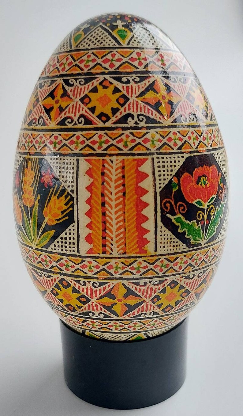 Easter Egg Goose Pysanka, Real Traditional Ukrainian Goose Egg, Poppy ...