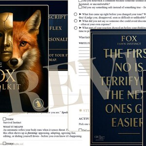 Può includere: Il Fox Toolkit, una guida con una maschera dorata e un'illustrazione di volpe, e il testo che recita "Il primo no è terrificante, i successivi diventano più facili". Include anche un certificato di licenza e un pacchetto di archetipi.