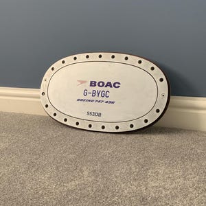 British Airways BOAC Livery B747-400 (G-BYGC) Aircraft Wing Fuel Cover Boeing Handmade Airbus Boeing Gift Limited Wall Decor