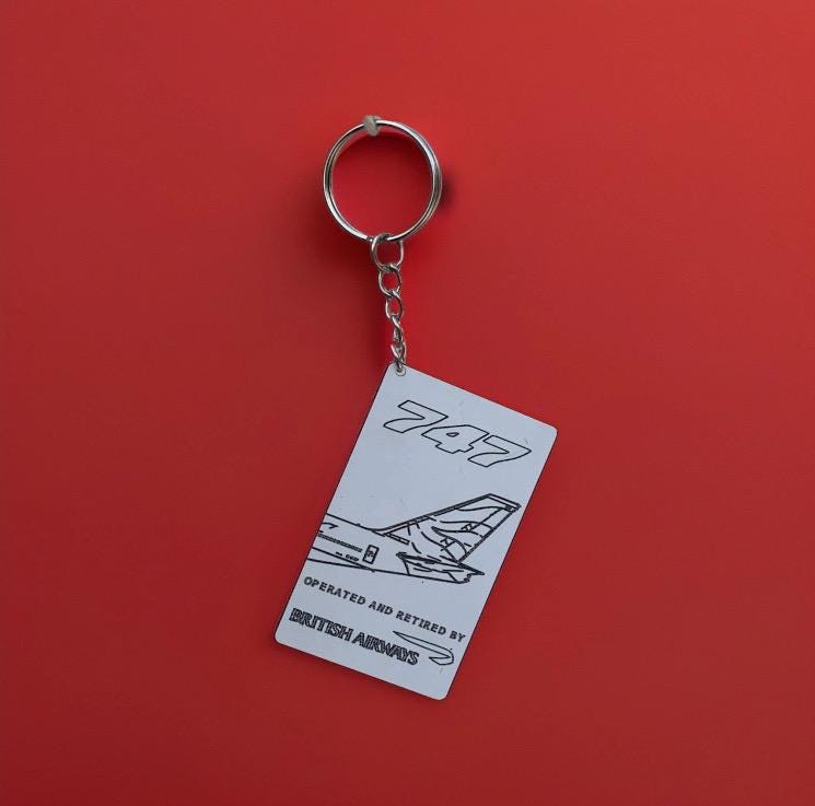 Boeing 747 Keychain - Etsy