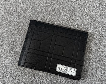 Billetera con fuselaje del Boeing 747, tarjeta de crédito reciclada G-CIVO de British Airways, regalo de cuero.