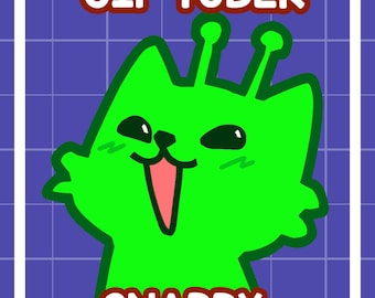 Gnarpy Alien Cat pngTuber-model: gebruiksklare avatar (Veadotube Mini)