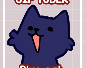 Chat noir pngtuber, chat noir cadeau, chat mignon pngtuber, mâle pngtuber, prêt à l&#39;emploi streamer avatar, modèle chat PNGtuber, modèle veadotube