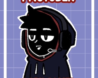 Dark Gamer PNGTuber: Ready to Use Veadotube Model (Instant Download)