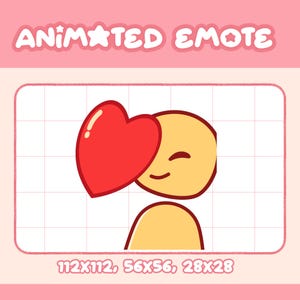 Twitch animated emote - heart emote - receiving love emote -  valentine day emote - funny emote - reaction emote - love emote- discord