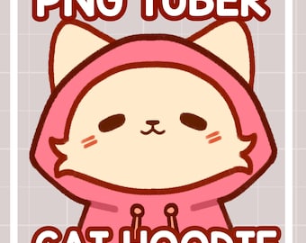 Katt pngtuber, twitch pngtuber, gamerkatt pngtuber, hoodie pngtuber, pngtuber-modell Streamer-avatar, twitch pngtuber, färdiga pngtuber