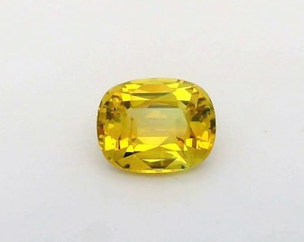 Natural Yellow Chrysoberyl | 1.38crt Cushion Cut  7x5mm Loose Gemstone | Rare Yellow Gem for Jewelry.