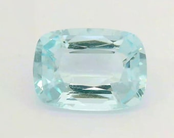 Natural  Blue Aquamarine  | 3.14crt Cushion Cut Brazilian Loose Gemstone: 11x8MM Genuine Aquamarine.